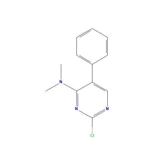 2-chloro-N,N-dimethyl-5-phenylpyrimidin-4-amine (CAS: 771555-68-1) - Chemical Structure and Molecular Formula 