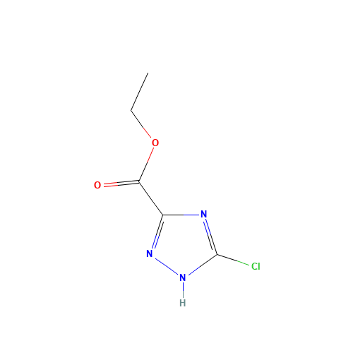 5-CHLORO-1H-1,2,4-TRIAZOLE-3-CARBOXYLIC ACID ETHYL ESTER (CAS: 774608-88-7) - Chemical Structure and Molecular Formula 