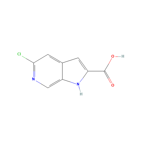 5-chloro-1H-pyrrolo[2,3-c]pyridine-2-carboxylic acid (CAS: 800401-68-7) - Chemical Structure and Molecular Formula 