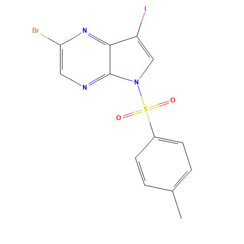 2-bromo-7-iodo-5-tosyl-5H-pyrrolo[2,3-b]pyrazine (CAS: 875781-45-6) - Related Chemical Product