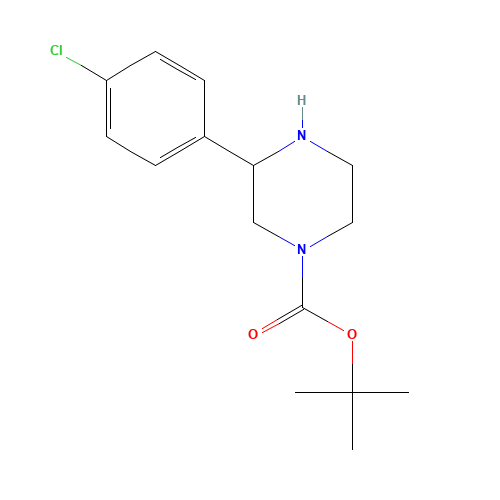3-(4-CHLOROPHENYL)PIPERAZINE-1-CARBOXYLIC ACID TERT-BUTYL ESTER (CAS: 886767-49-3) - Chemical Structure and Molecular Formula 