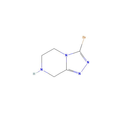 3-bromo-5,6,7,8-tetrahydro-[1,2,4]triazolo[4,3-a]pyrazine hydrochloride (CAS: 903130-08-5) - Chemical Structure and Molecular Formula 