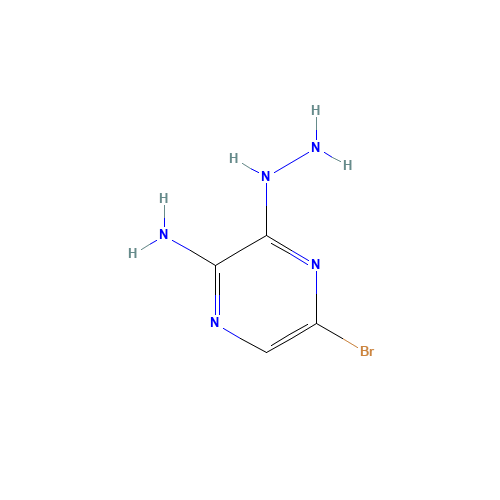 2-AMINO-5-BROMO-3-HYDRAZINOPYRAZINE (CAS: 91225-40-0) - Chemical Structure and Molecular Formula 
