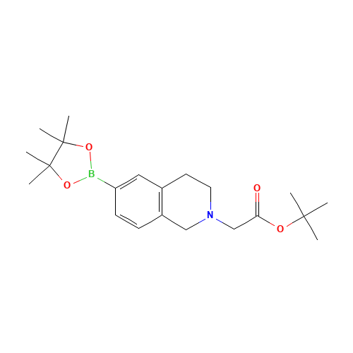 tert-butyl 2-(6-(4,4,5,5-tetramethyl-1,3,2-dioxaborolan-2-yl)-3,4-dihydroisoquinolin-2(1H)-yl)acetate (CAS: 949922-33-2) - Chemical Structure and Molecular Formula 