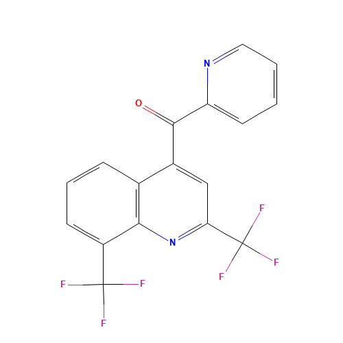 bis[2,8-di(trifluoromethyl)quinolin-4-yl-2-pyridyl] ketone (CAS: 35853-55-5) - Chemical Structure and Molecular Formula 