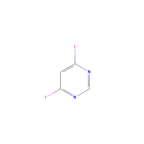 4,6-DIIODOPYRIMIDINE (CAS: 19646-06-1) - Chemical Structure and Molecular Formula 