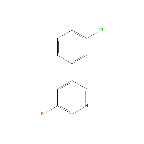 3-BROMO-5-(3-CHLOROPHENYL)-PYRIDINE (CAS: 675590-26-8) - Chemical Structure and Molecular Formula 