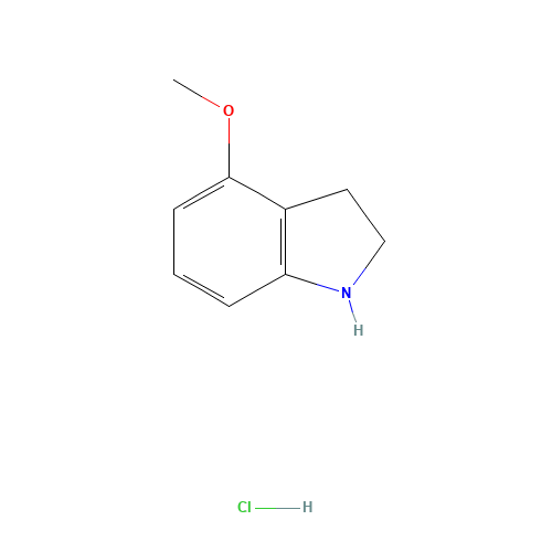 4-METHOXY-2,3-DIHYDRO-1H-INDOLE HYDROCHLORIDE (CAS: 90609-70-4) - Chemical Structure and Molecular Formula 