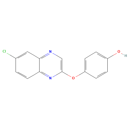 6-CHLORO-2-[(4-HYDROXYPHENYL)OXY]QUINOXALINE (CAS: 76578-79-5) - Chemical Structure and Molecular Formula 