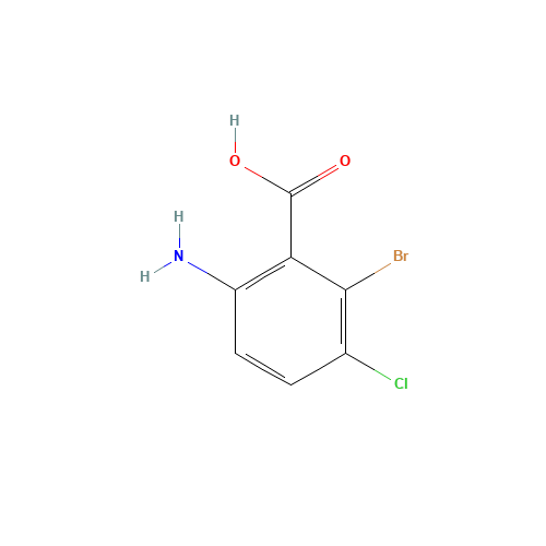 2-BROMO-3-CHLORO-6-AMINO BENZOIC ACID (CAS: 65971-76-8) - Chemical Structure and Molecular Formula 