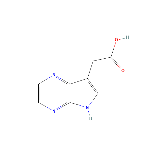 5H-PYRROLO[2,3-B]PYRAZINE-7-ACETIC ACID (CAS: 20322-09-2) - Chemical Structure and Molecular Formula 