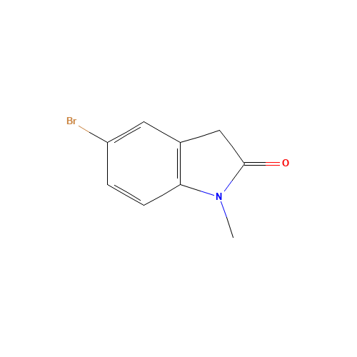 5-Bromo-1-methyl-2-oxoindoline (CAS: 20870-90-0) - Chemical Structure and Molecular Formula 