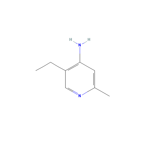 4-PYRIDINAMINE,5-ETHYL-2-METHYL- (CAS: 5350-64-1) - Chemical Structure and Molecular Formula 