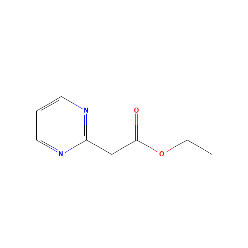 2-Pyrimidineacetic acid,ethyl ester (9CI) (CAS: 63155-11-3) - Chemical Structure and Molecular Formula 