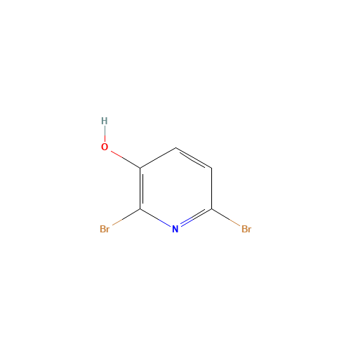 2,6-DIBROMO-3-HYDROXYPYRIDINE (CAS: 6602-33-1) - Chemical Structure and Molecular Formula 