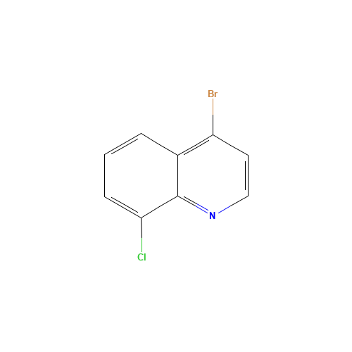 4-BROMO-8-CHLOROQUINOLINE (CAS: 927800-40-6) - Chemical Structure and Molecular Formula 