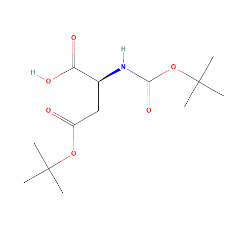 Boc-L-aspartic acid 4-tert-butyl ester (CAS: 1676-90-0) - Chemical Structure and Molecular Formula 