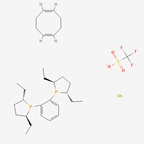 (+)-1,2-BIS((2S,5S)-2,5-DIETHYLPHOSPHOLANO)BENZENE(CYCLOOCTADIENE)RHODIUM (I) TRIFLUOROMETHANESULFONATE (CAS: 142184-30-3) - Related Chemical Product