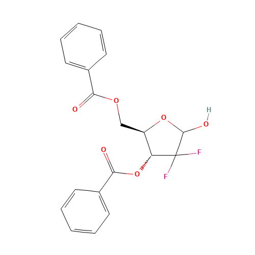2-Deoxy-2,2-difluoro-D-ribofuranose-3,5-dibenzoate (CAS: 143157-22-6) - Chemical Structure and Molecular Formula 