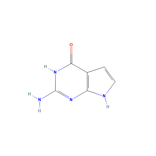 2-Amino-4-hydroxypyrrolo[2,3-d]pyrimidine (CAS: 7355-55-7) - Chemical Structure and Molecular Formula 