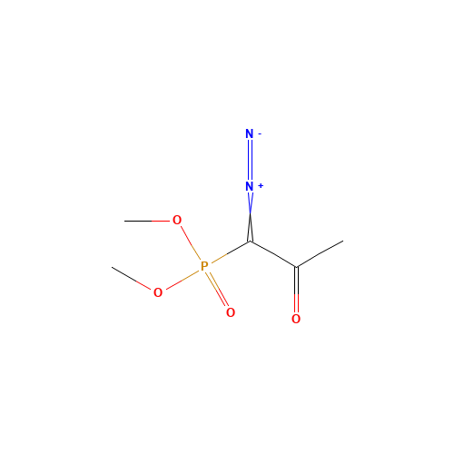 (1-DIAZO-2-OXO-PROPYL)-PHOSPHONIC ACID DIMETHYL ESTER (CAS: 90965-06-3) - Chemical Structure and Molecular Formula 