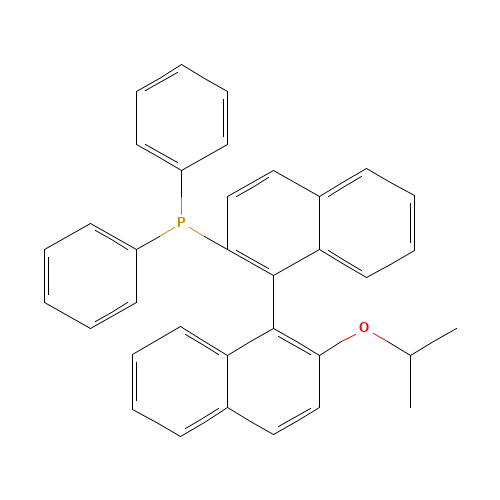 (R)-(+)-(Diphenylphosphino)-2'-isopropoxy-1,1'-binaphthyl (CAS: 189274-36-0) - Chemical Structure and Molecular Formula 