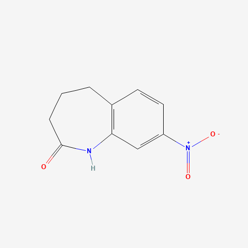 8-NITRO-1,3,4,5-TETRAHYDRO-2H-1-BENZAZEPIN-2-ONE (CAS: 22246-79-3) - Chemical Structure and Molecular Formula 