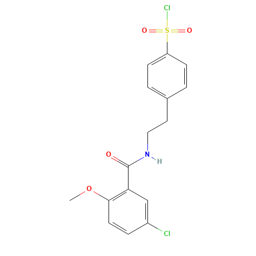 4-(2-(5-CHOLRO-2-METHOXY BENZAMIDO)ETHYL)BENZENESULFONYL CHLORIDE (CAS: 33924-54-8) - Related Chemical Product