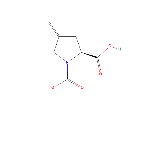 (S)-4-METHYLENE-PYRROLIDINE-1,2-DICARBOXYLIC ACID 1-TERT-BUTYL ESTER (CAS: 84348-38-9) - Chemical Structure and Molecular Formula 