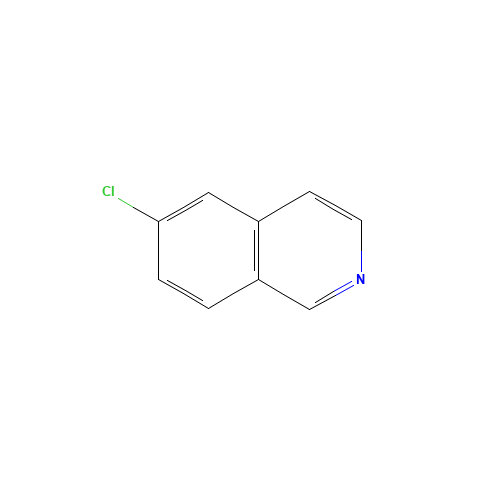 Isoquinoline,6-chloro-(6CI,9CI) (CAS: 62882-02-4) - Chemical Structure and Molecular Formula 