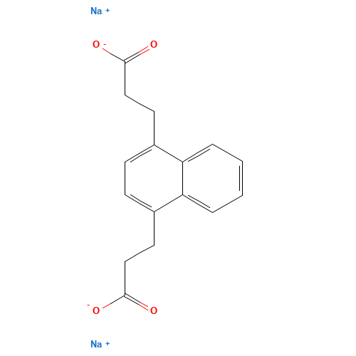 3,3'-(1,4-NAPHTHYLIDINE)DIPROPIONATE,2NA (CAS: 97860-58-7) - Chemical Structure and Molecular Formula 