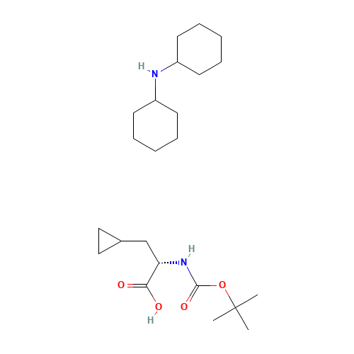 BOC-L-CYCLOPROPYLALANINE-DCHA (CAS: 89483-07-8) - Chemical Structure and Molecular Formula 