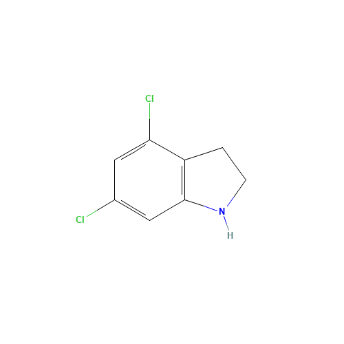 4,6-DICHLORO-2,3-DIHYDRO-1H-INDOLE HYDROCHLORIDE (CAS: 903551-23-5) - Chemical Structure and Molecular Formula 