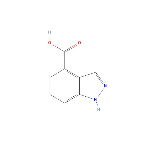 1H-INDAZOLE-4-CARBOXYLIC ACID (CAS: 677306-38-6) - Chemical Structure and Molecular Formula 
