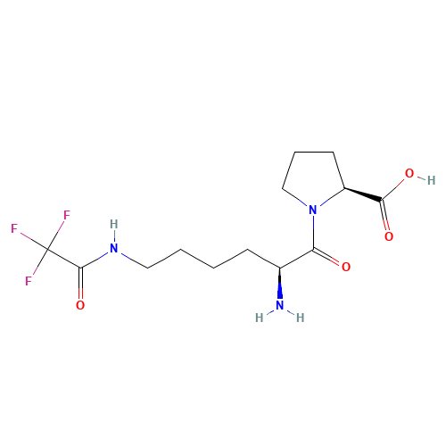N6-Trifluoroacetyl-L-lysyl-L-proline (CAS: 103300-89-6) - Chemical Structure and Molecular Formula 
