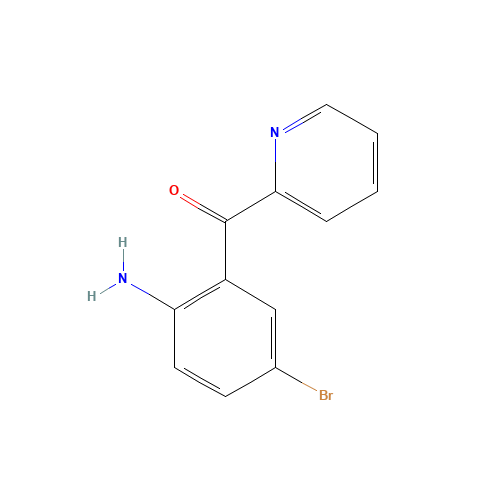 2-(2-AMINO-5-BROMOBENZOYL) PYRIDINE (CAS: 1563-56-0) - Chemical Structure and Molecular Formula 