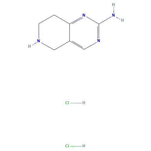 2-AMINO-5,6,7,8-TETRAHYDROPYRIDO-[4,3-D]-PYRIMIDINE DIHYDROCHLORIDE (CAS: 157327-50-9) - Chemical Structure and Molecular Formula 