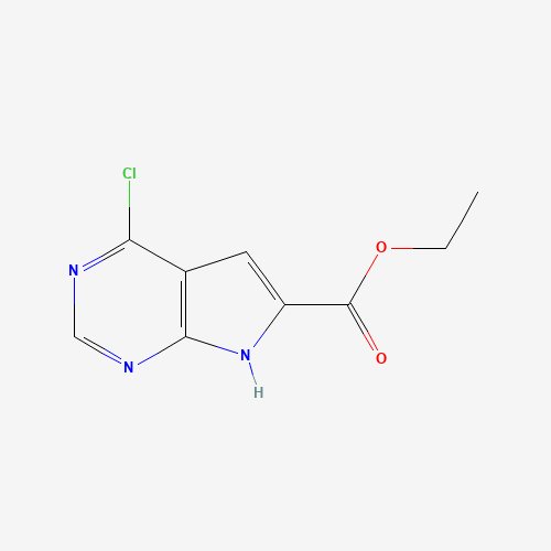 1H-Pyrrolo[2,3-d]pyrimidine-6-carboxylic acid,4-chloro-,ethyl ester (CAS: 187725-00-4) - Chemical Structure and Molecular Formula 