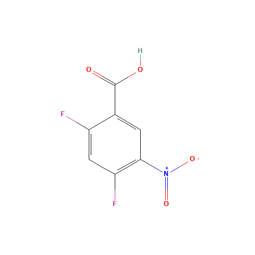2,4-DIFLUORO-5-NITROBENZOIC ACID (CAS: 153775-33-8) - Chemical Structure and Molecular Formula 