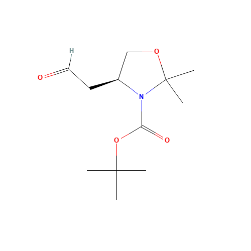 (S)-Tert-butyl 2,2-dimethyl-4-(2-oxoethyl)oxazolidine-3-carboxylate (CAS: 147959-19-1) - Chemical Structure and Molecular Formula 
