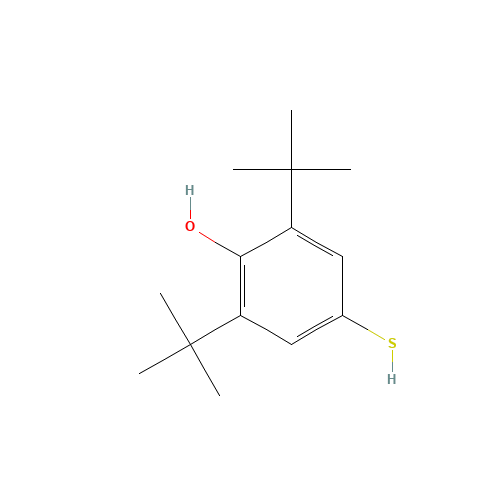 2,6-Di-tert-butyl-4-mercaptophenol (CAS: 950-59-4) - Chemical Structure and Molecular Formula 