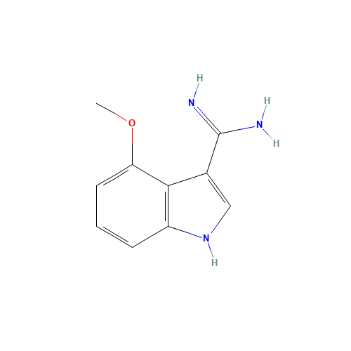 4-Methoxy-1H-indole-3-carboxamidine (CAS: 889944-24-5) - Chemical Structure and Molecular Formula 