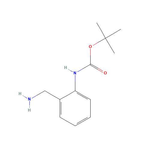 ert-Butyl N-(2-aminomethylphenyl)carbamate (CAS: 849020-94-6) - Chemical Structure and Molecular Formula 