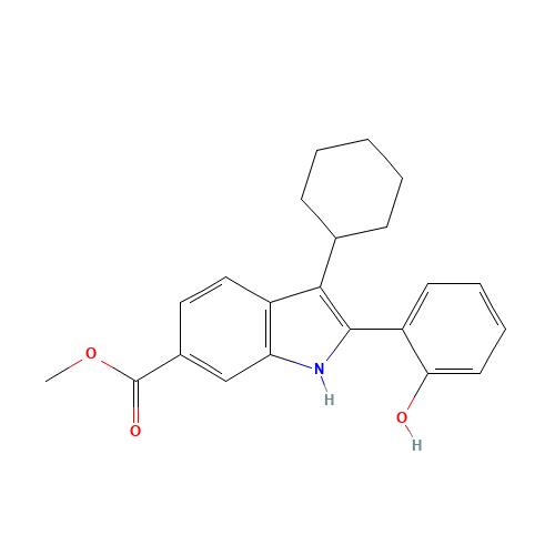 METHYL 3-CYCLOHEXYL-2-(2-HYDROXYPHENYL)-1H-INDOLE-6-CARBOXYLATE (CAS: 863578-50-1) - Related Chemical Product