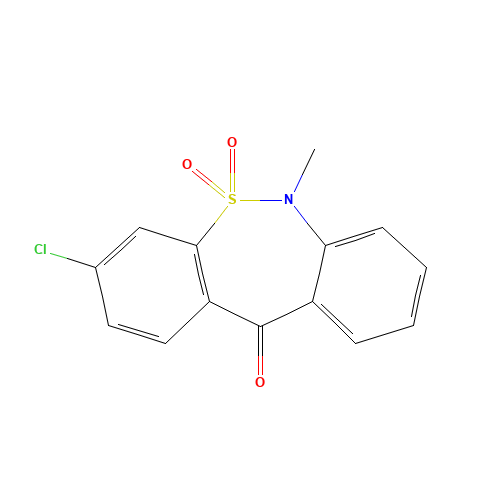 3-Chloro-6-methyl-dibenzo[c,f][1,2]thiazepin-11(6H)-one 5,5-dioxide (CAS: 26638-53-9) - Chemical Structure and Molecular Formula 
