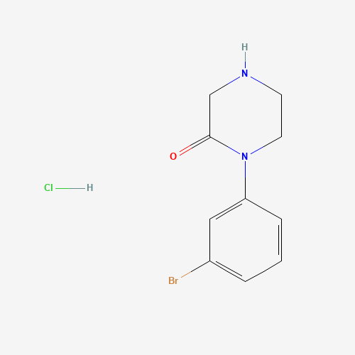 1-(3-BROMEPHENYL)-PIPERAZIN-2-ONE HCL (CAS: 215649-81-3) - Chemical Structure and Molecular Formula 