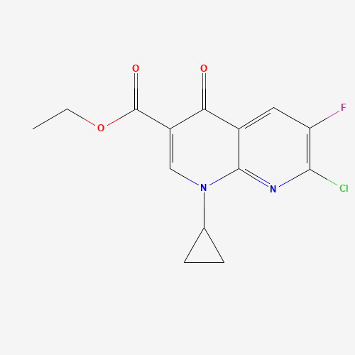 Ethyl 1-Cyclopropyl-7-chloro-6-fluoro-1,4-dihydro-4-oxo-1,8-naphthylridine carboxylate (CAS: 96568-07-9) - Related Chemical Product