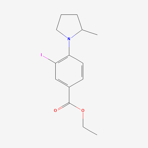 ethyl 3-iodo-4-(2-methylpyrrolidin-1-yl)benzoate (CAS: 1131614-82-8) - Chemical Structure and Molecular Formula 