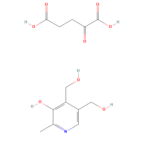 2-oxoglutaric acid,compound with 5-hydroxy-6-methylpyridine-3,4-dimethanol (1:1) (CAS: 27280-85-9) - Related Chemical Product