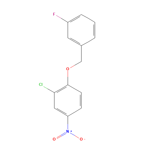 3-Chloro-4-(3-fluorobenzyloxy)nitrobenzene (CAS: 443882-99-3) - Chemical Structure and Molecular Formula 